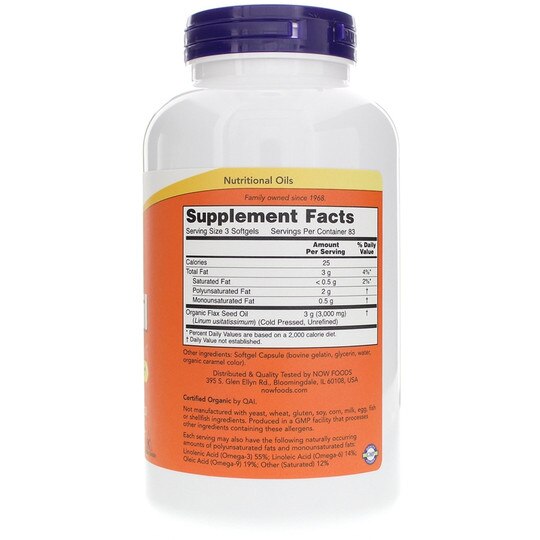 Flax Oil 1000 Mg, NOW
